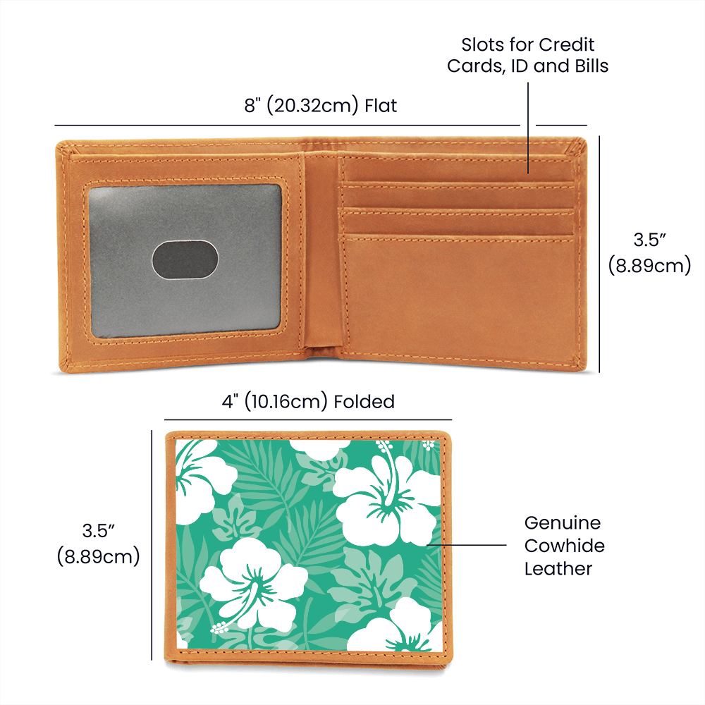 Unisex Green Hibiscus Wallet