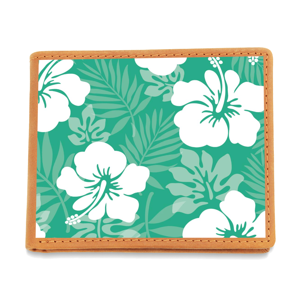 Unisex Green Hibiscus Wallet