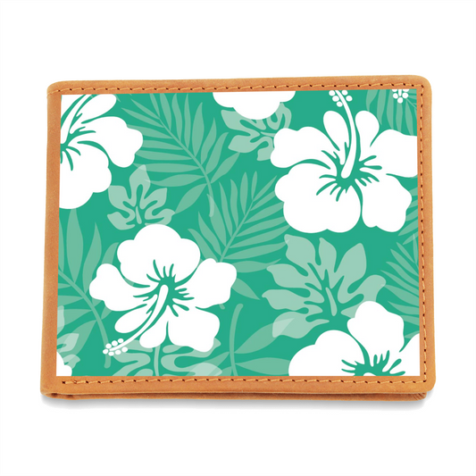 Unisex Green Hibiscus Wallet