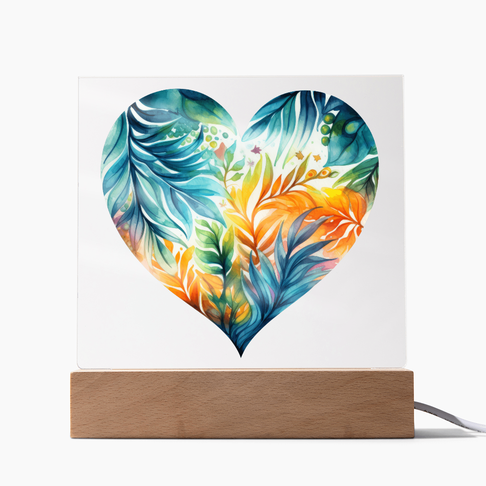 Island Blossom Acrylic Square Plaque