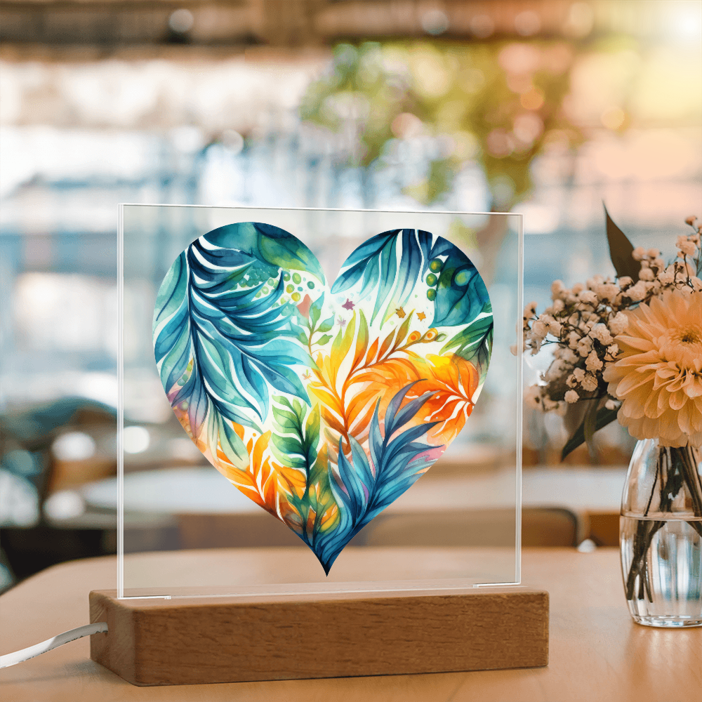 Island Blossom Acrylic Square Plaque