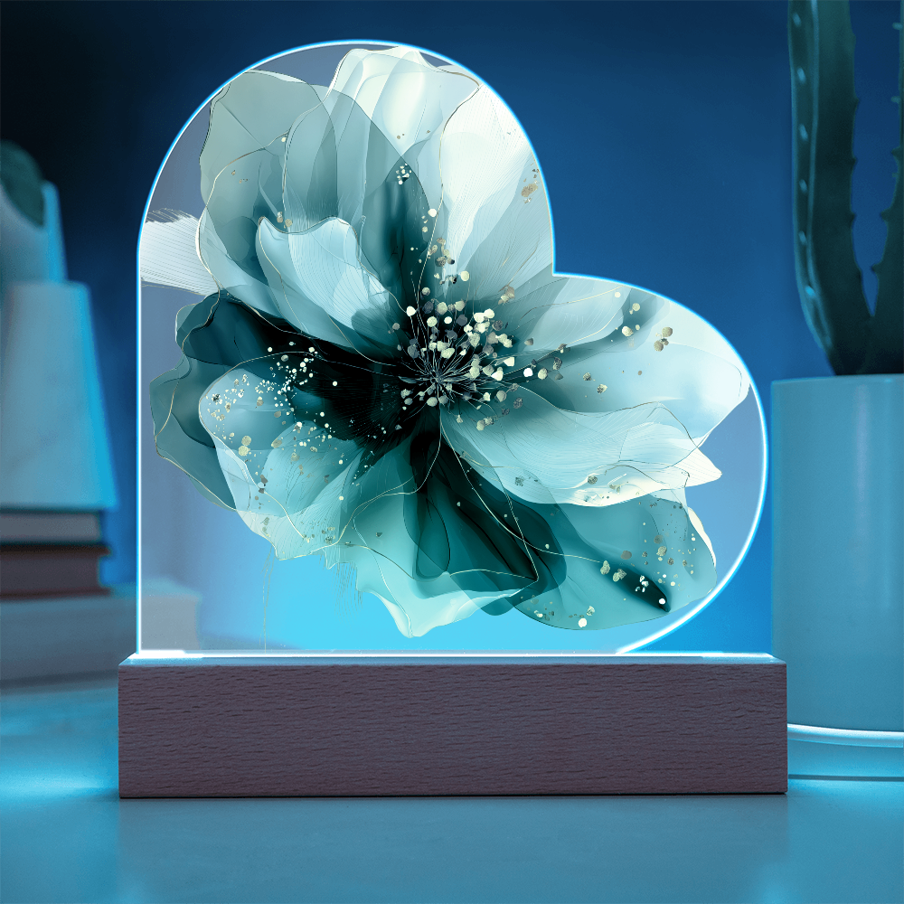 Green Symphony Acrylic Heart Plaque