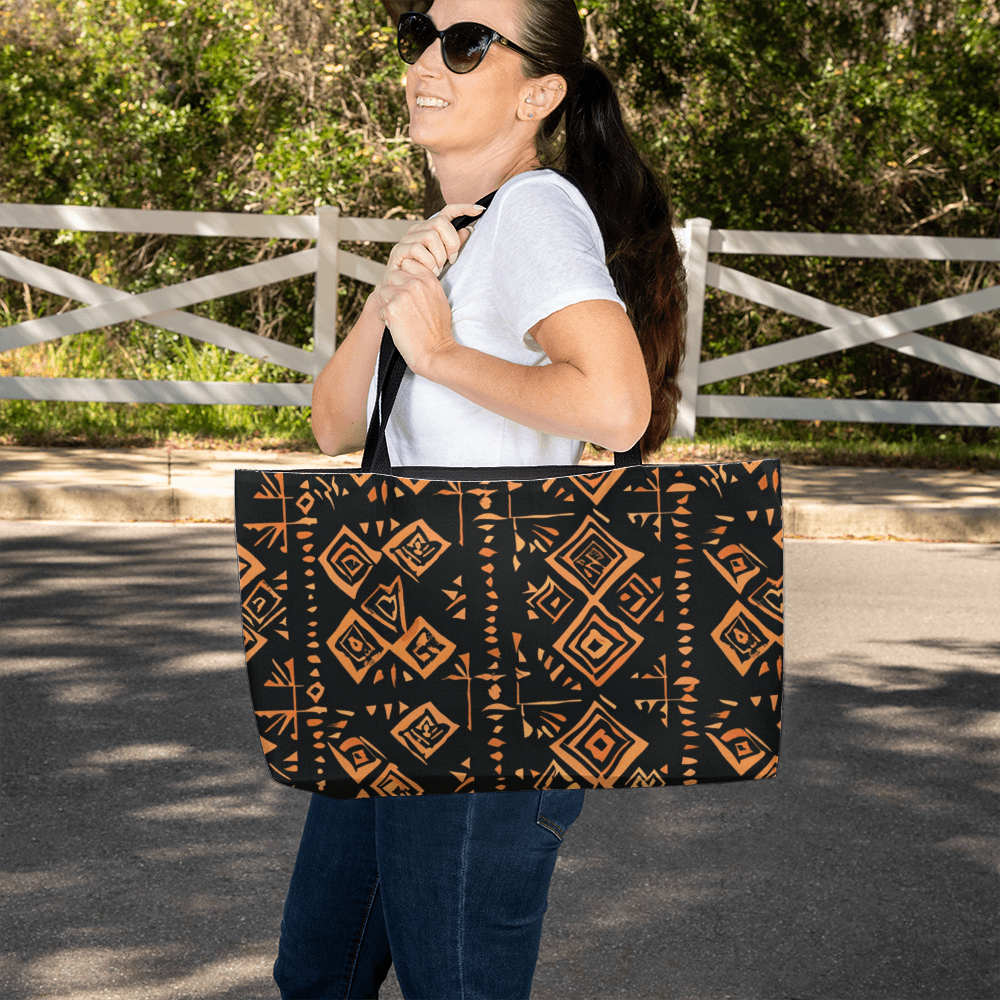 Tapa Cloth Inspired Weekender Tote Bag