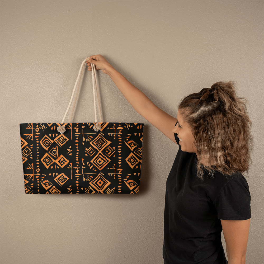 Tapa Cloth Inspired Weekender Tote Bag