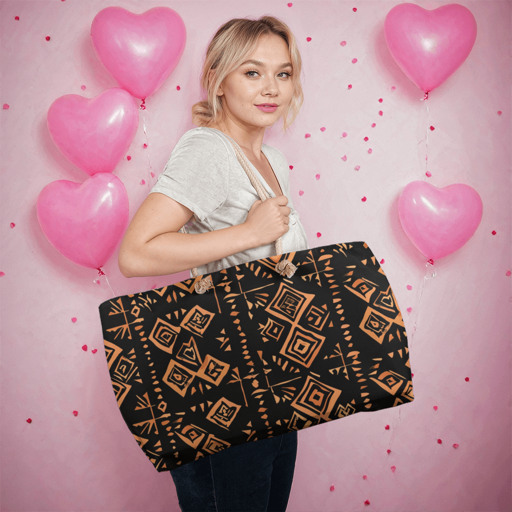 Tapa Cloth Inspired Weekender Tote Bag