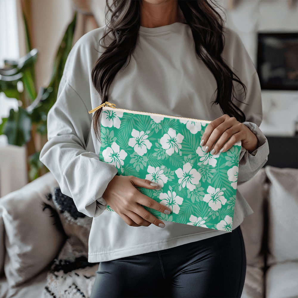 Green Hibiscus Large Versatile Bag