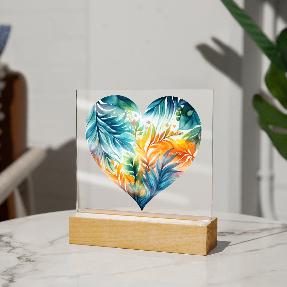 Island Blossom Acrylic Square Plaque