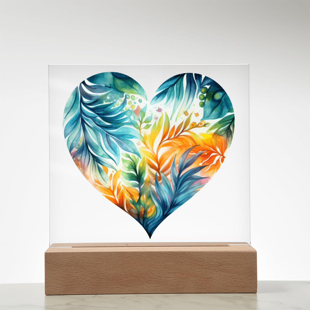 Island Blossom Acrylic Square Plaque