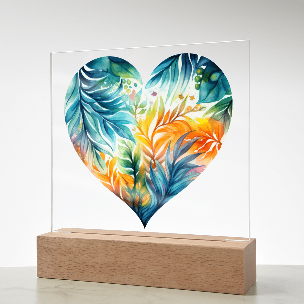 Island Blossom Acrylic Square Plaque