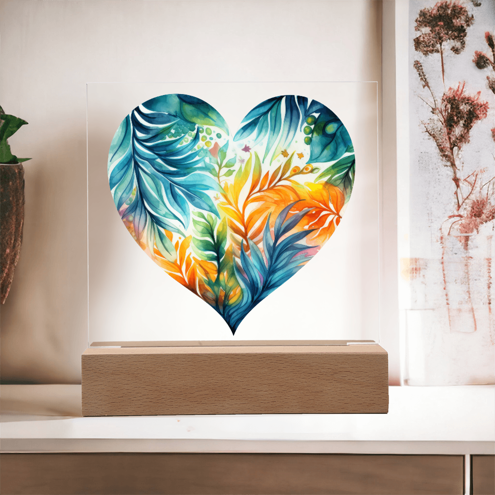 Island Blossom Acrylic Square Plaque