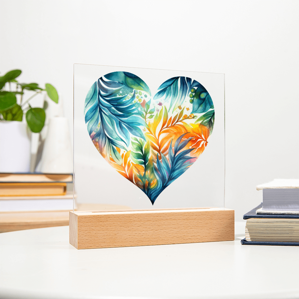 Island Blossom Acrylic Square Plaque