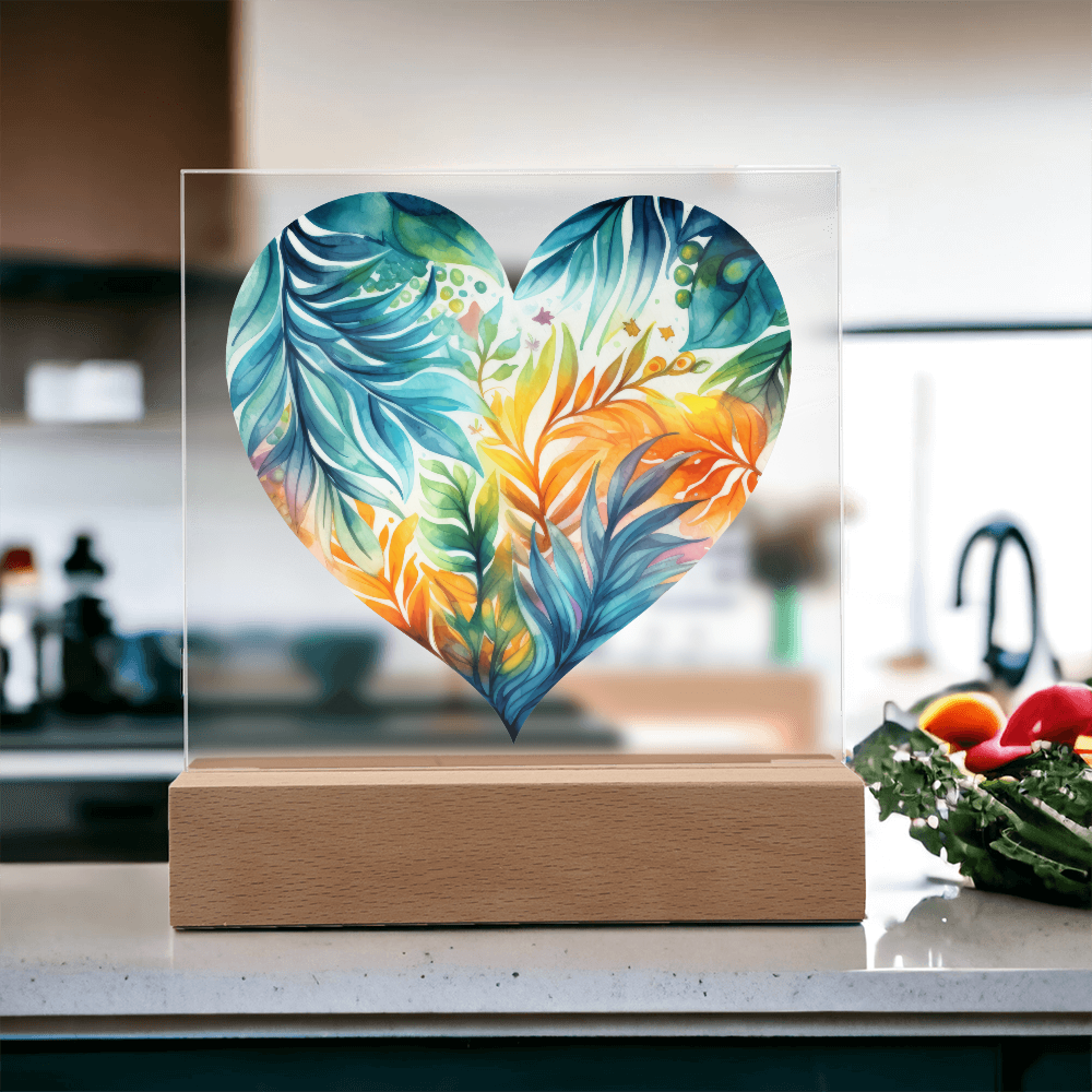 Island Blossom Acrylic Square Plaque