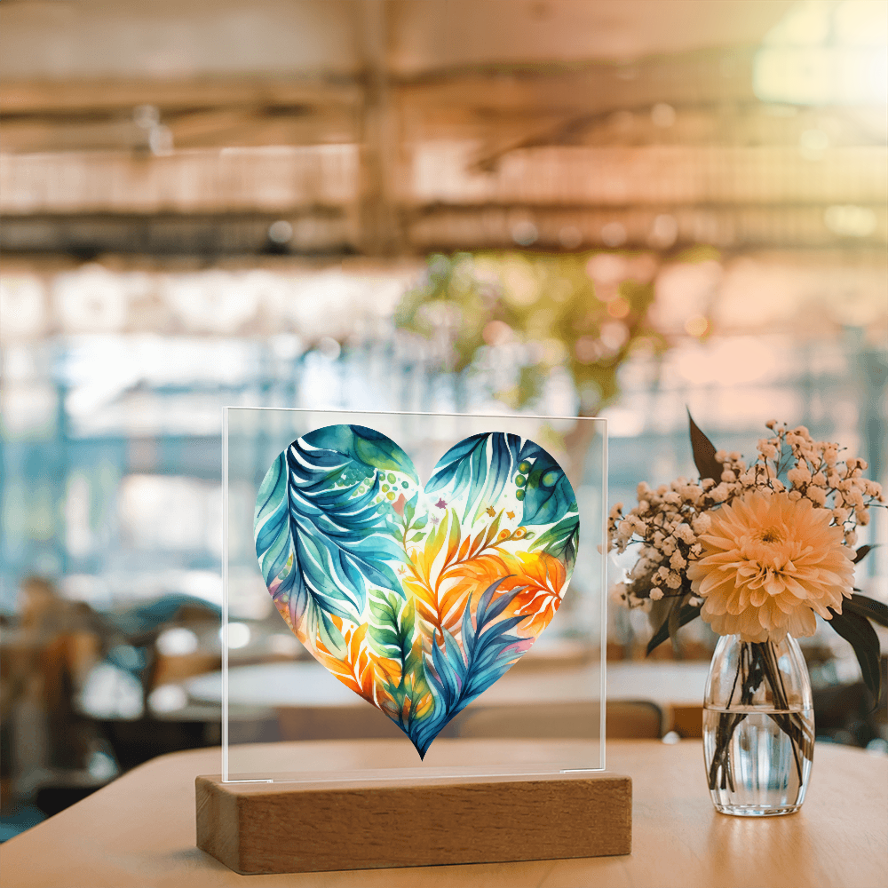 Island Blossom Acrylic Square Plaque