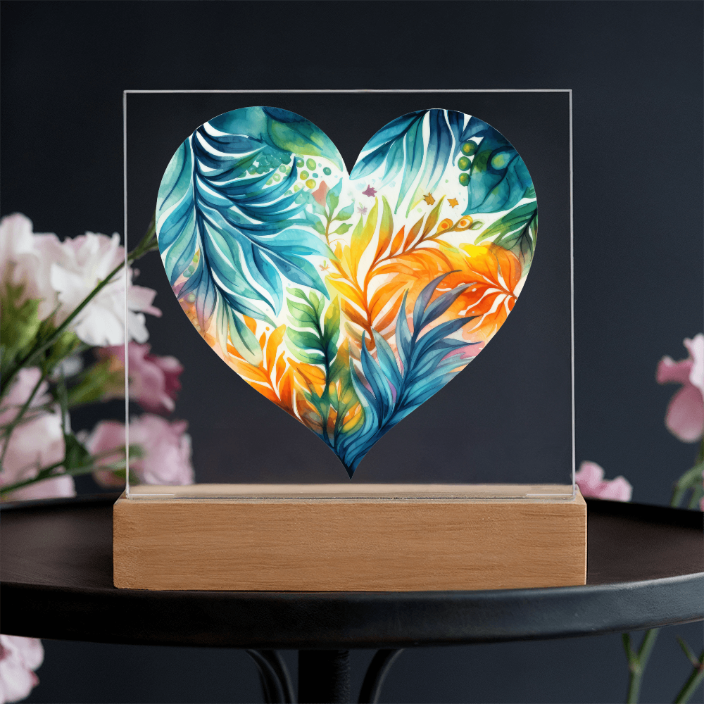 Island Blossom Acrylic Square Plaque