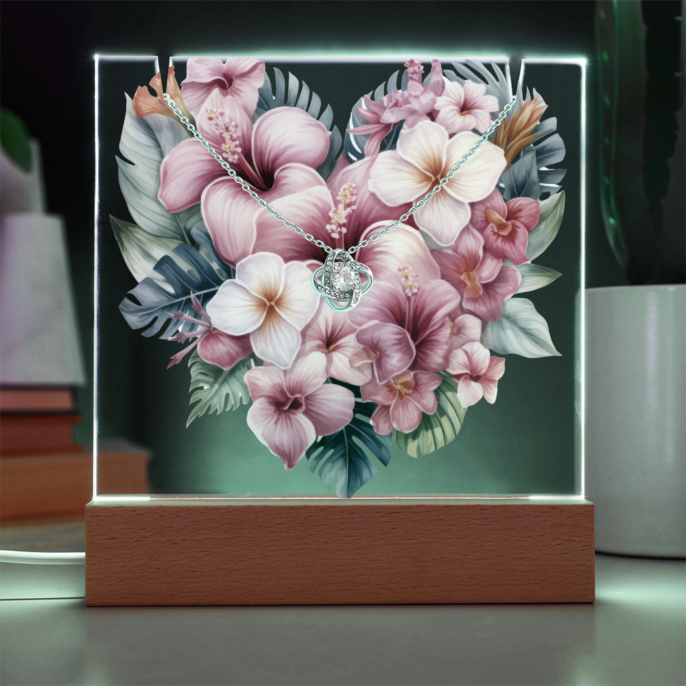 Serene Blossom with Love Knot Necklace