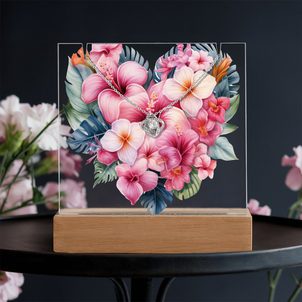 Serene Blossom with Love Knot Necklace