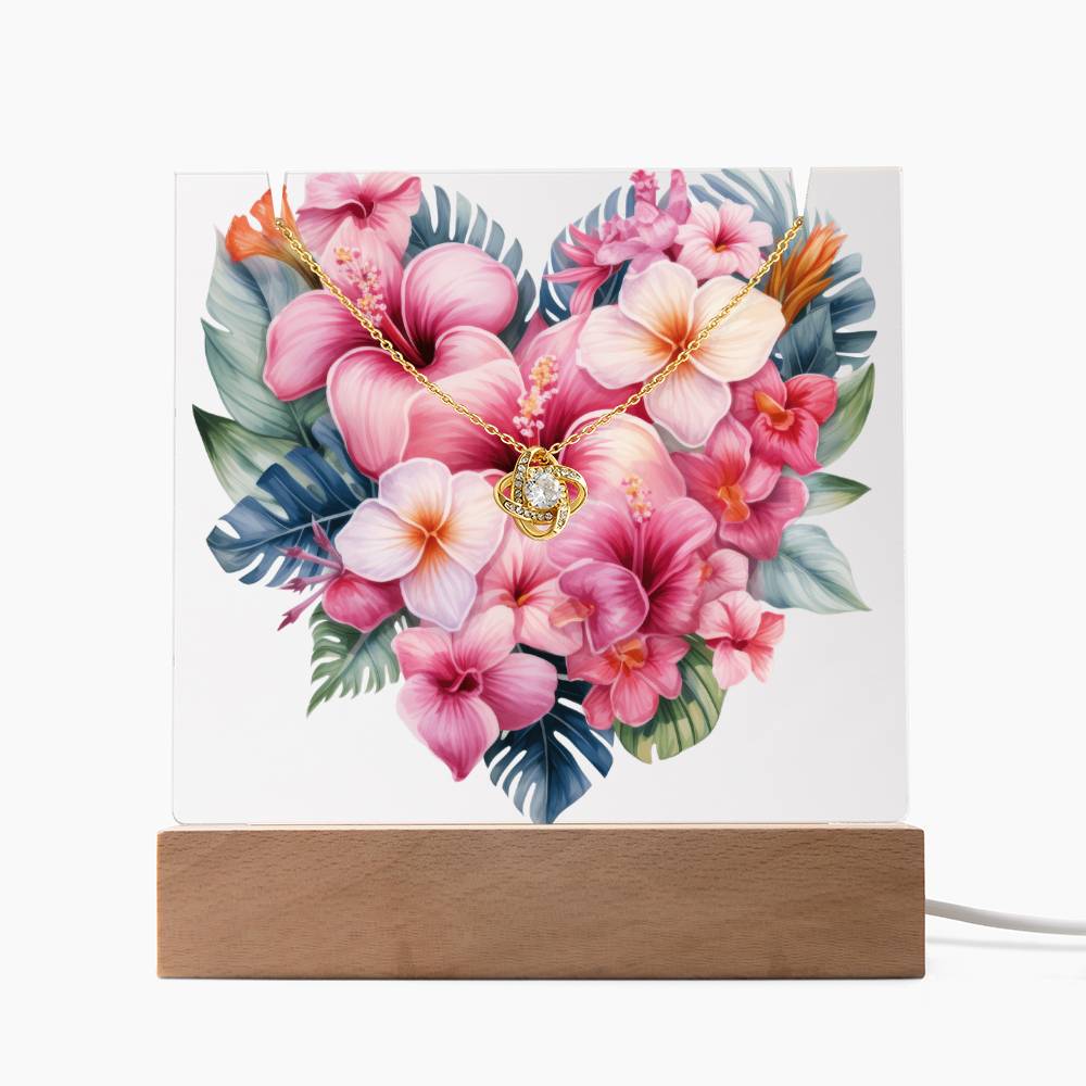 Serene Blossom with Love Knot Necklace