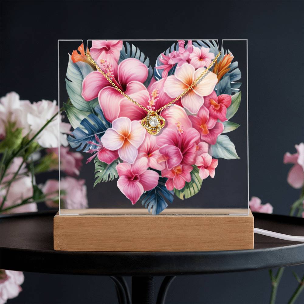 Serene Blossom with Love Knot Necklace