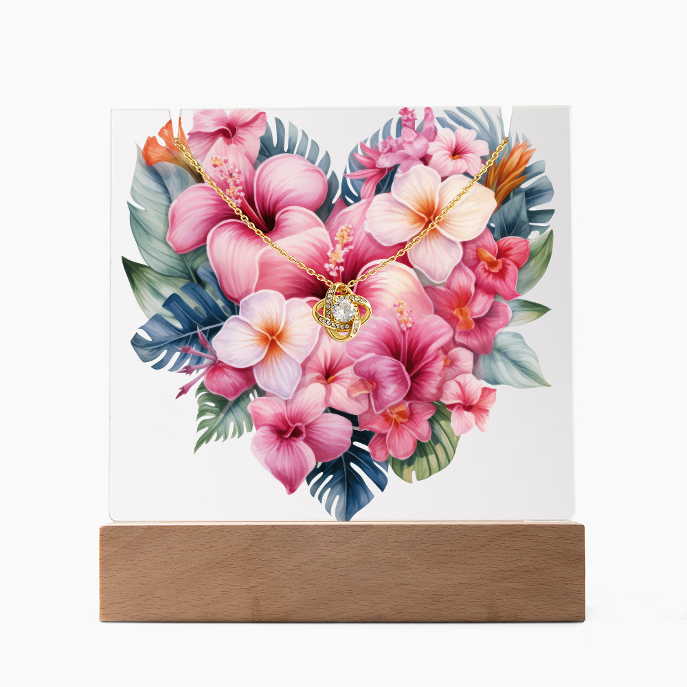 Serene Blossom with Love Knot Necklace