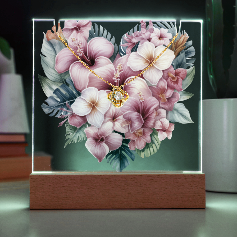 Serene Blossom with Love Knot Necklace