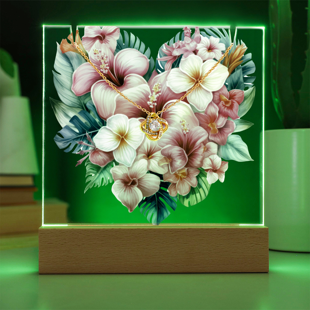 Serene Blossom with Love Knot Necklace