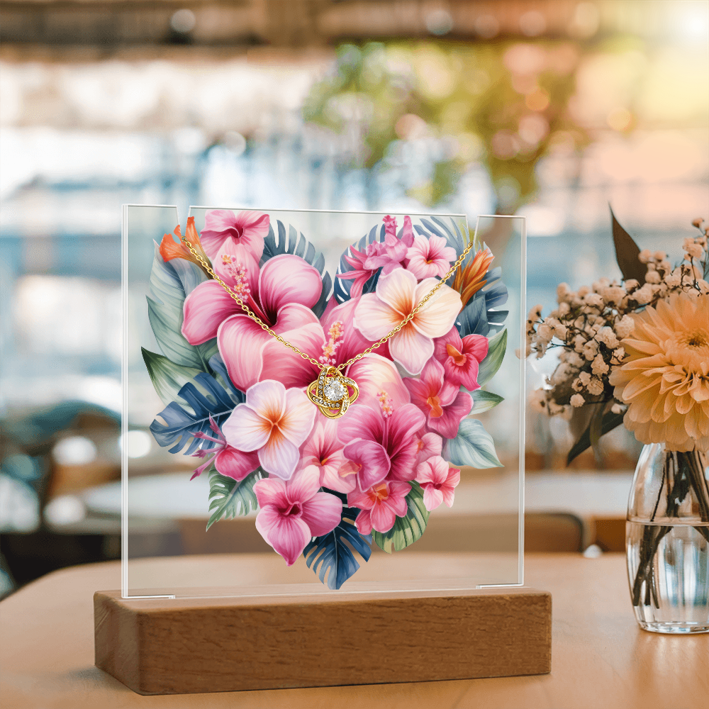 Serene Blossom with Love Knot Necklace