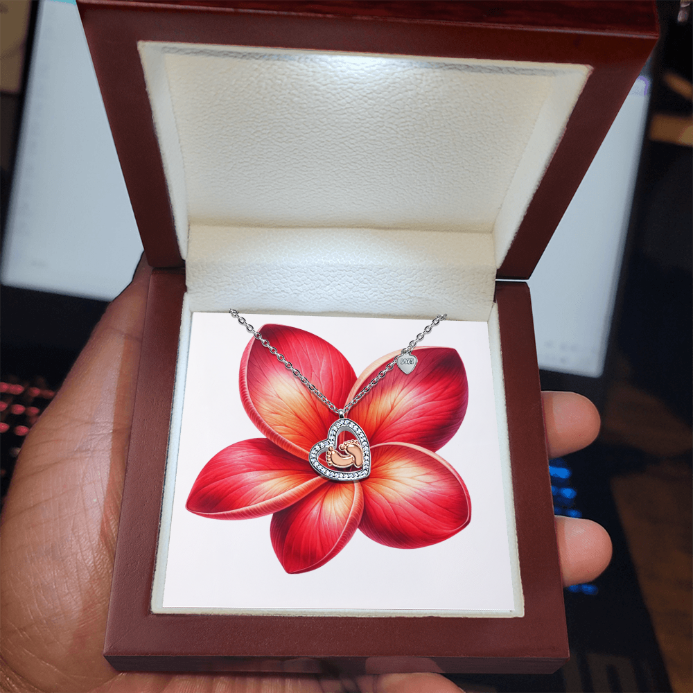 Baby Feet Heart Necklace