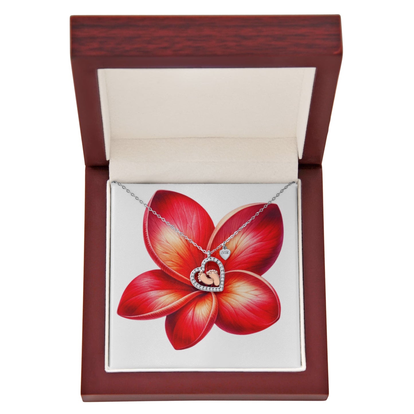 Baby Feet Heart Necklace